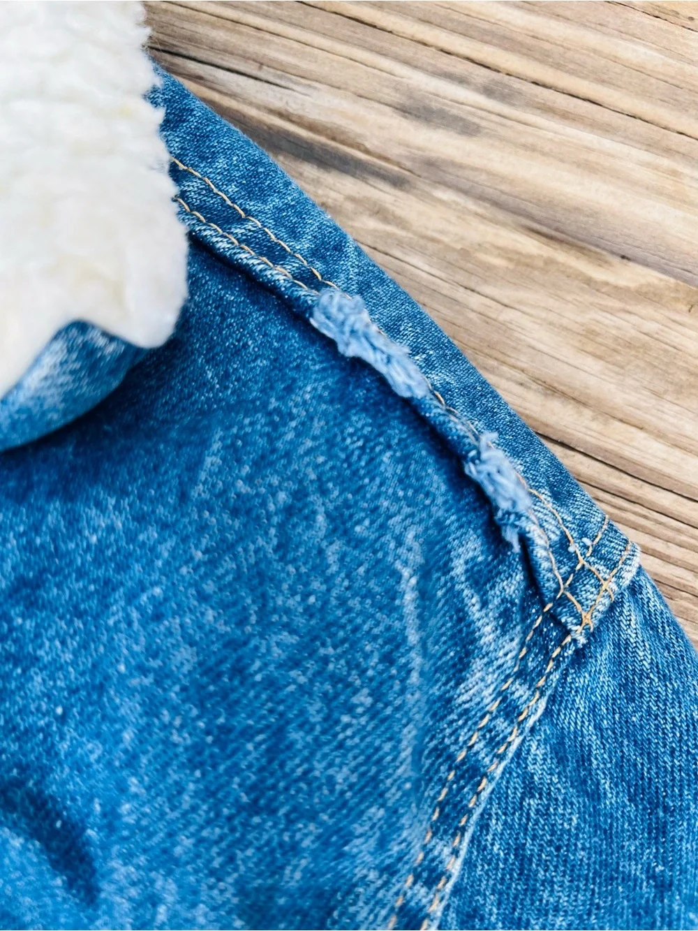 Vintage 70’s Levi's Blue Denim Jacket with White Sherpa Lining